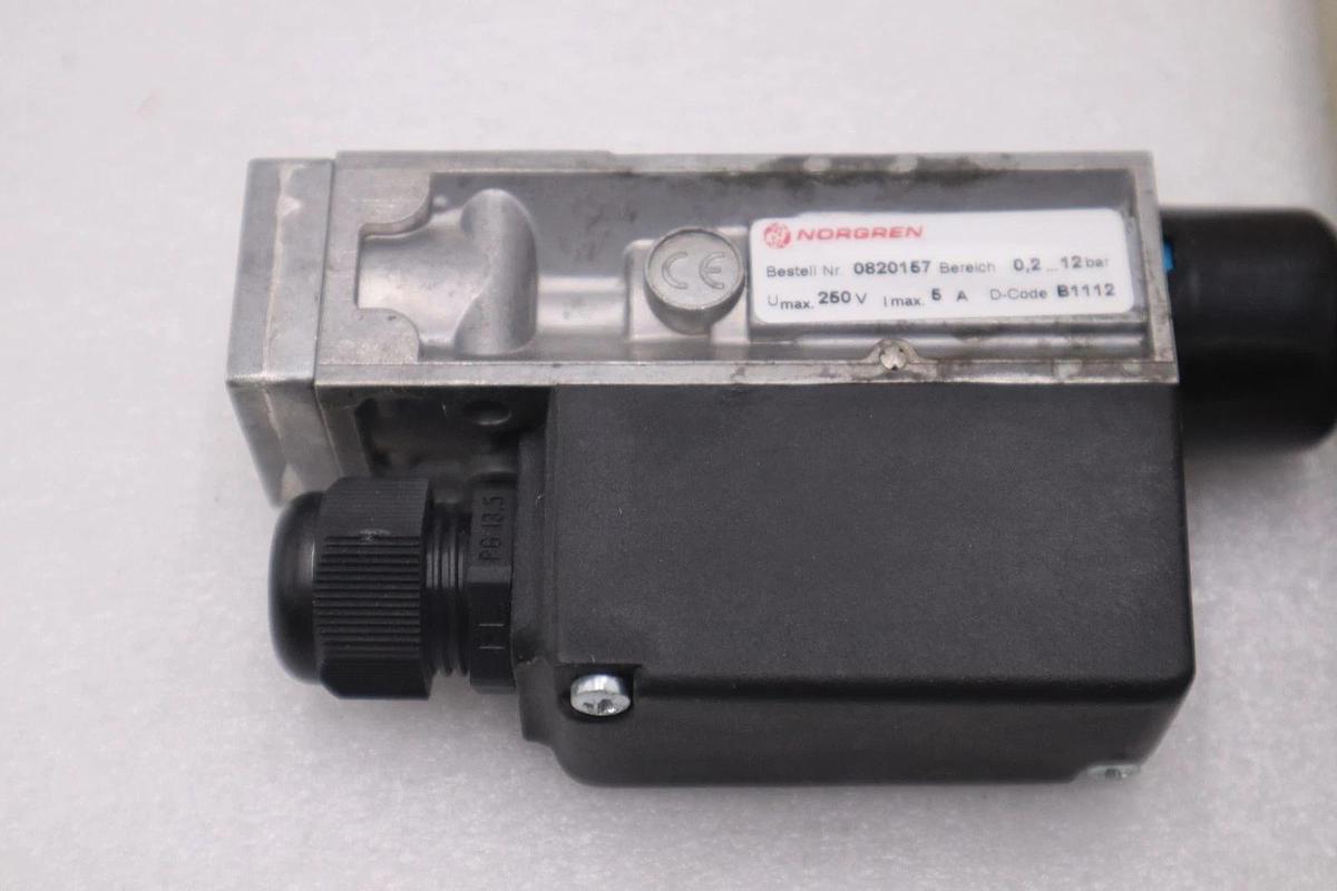 NEW OPEN BOX NORGREN 0820157 PRESSURE SWITCH 0.2 12 bar STOCK G104B