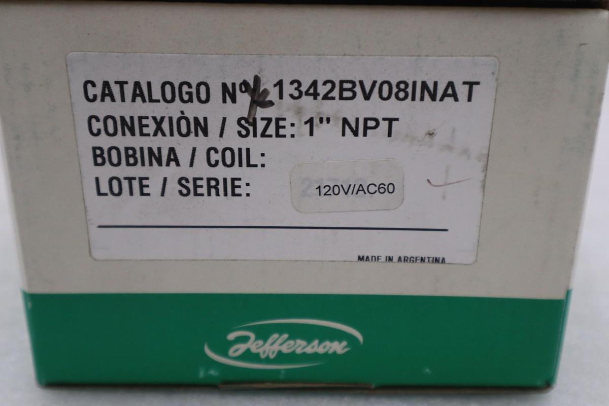 1" Jefferson Solenoid Valve 1342BV08INAT 120V/AC60 NEW IN BOX STOCK 1403D