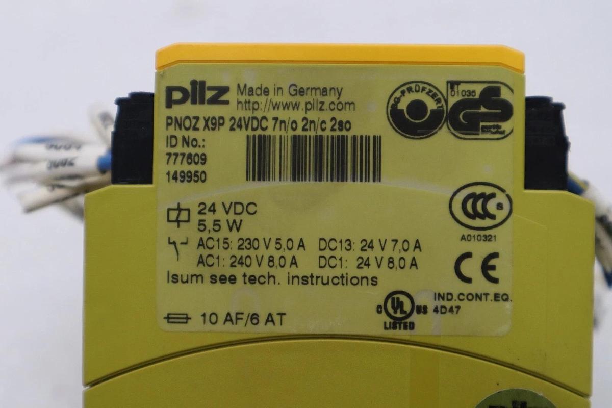 Used PILZ PNOZ X9P - SAFETY RELAY - 24VDC 7 N/O, 2 N/C, 2 SO - 5.5W STOCK H1435