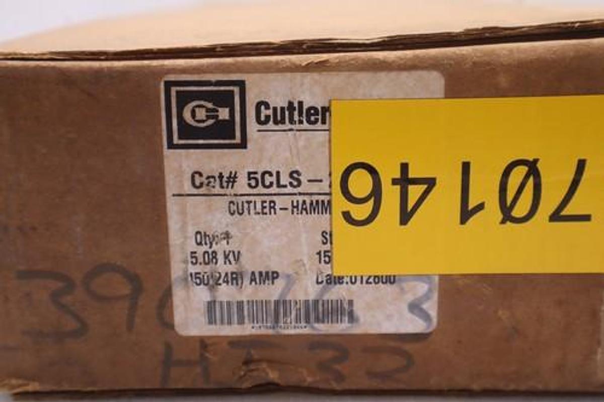 Used CUTLER HAMMER 5CLS-24R MOTOR CIRCUIT CURRENT LIMITING HIGH VOLTAGE FUSE #2536-A