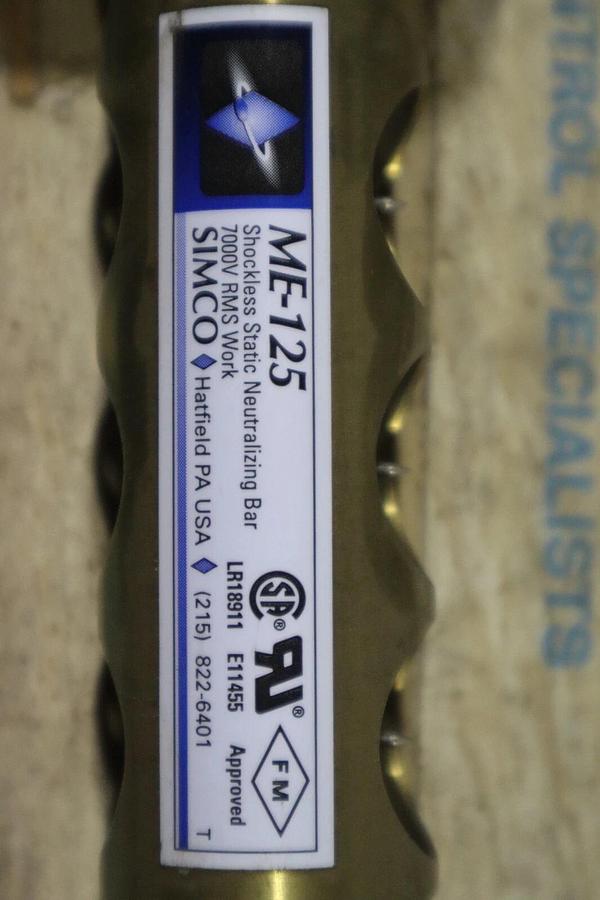 SIMCO ME-125 SHOCKLESS STATIC NEUTRALIZING BAR 7000V STOCK #S-399