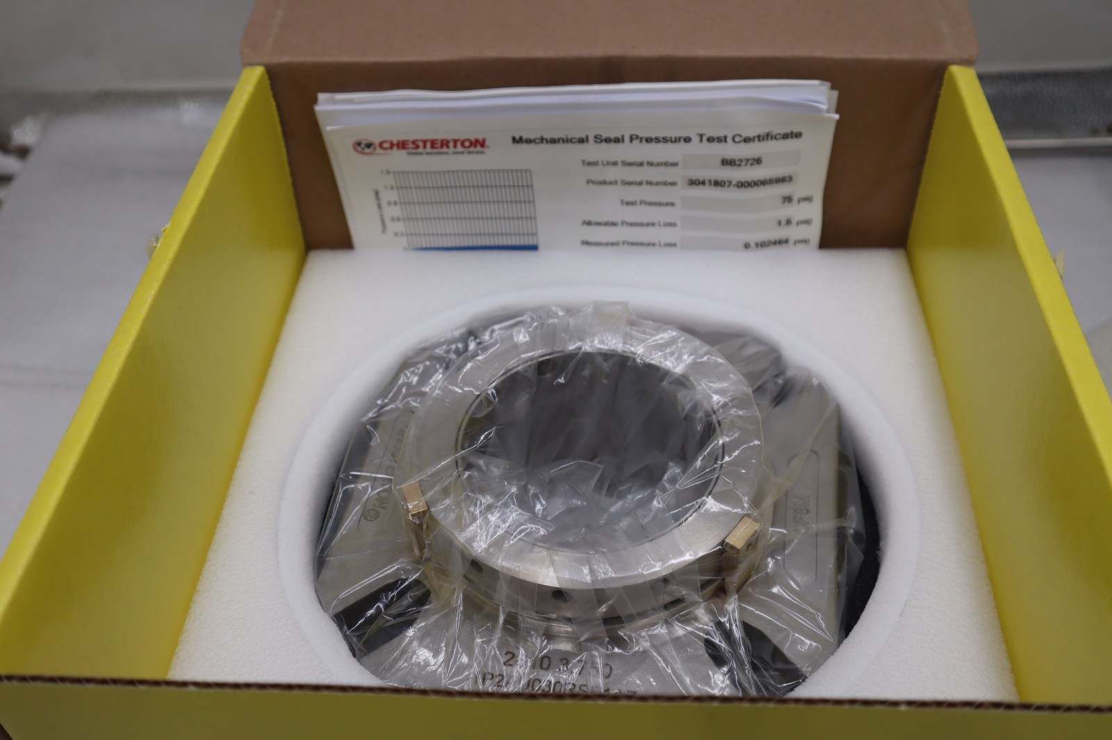 Used CHESTERTON 2810 3.750 DUAL CARTRIDGE SEAL STOCK #1446B