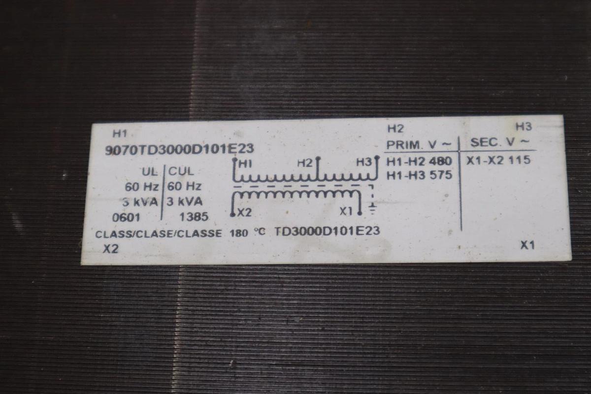 Used SQUARE D SK3000G3 SERIES A CLASS 9070 TRANSFORMER DISCONNECT STOCK H900