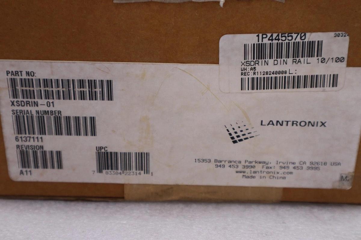 Used LANTRONIX XSDRIN-01/ XSDRIN01 SERIAL DEVICE SERVER FREQUENCY: 48 MHZ STOCK H447