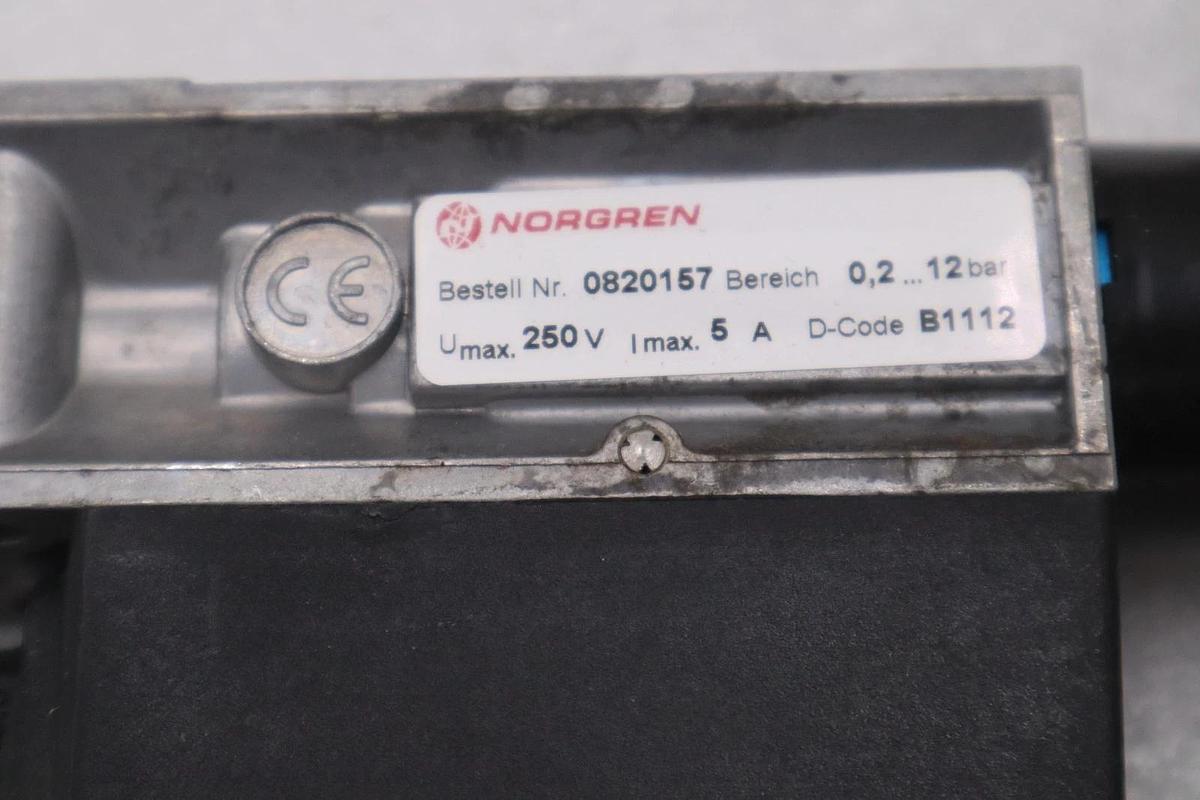 NEW OPEN BOX NORGREN 0820157 PRESSURE SWITCH 0.2 12 bar STOCK G104B