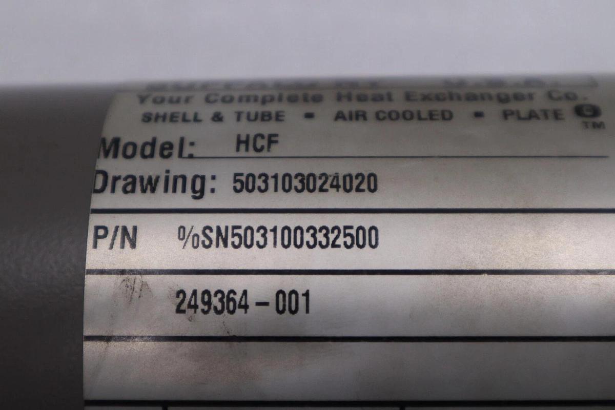 Used NEW Standard Xchange HCF SN503100332500 Tube Heat Exchanger STOCK 4817-A