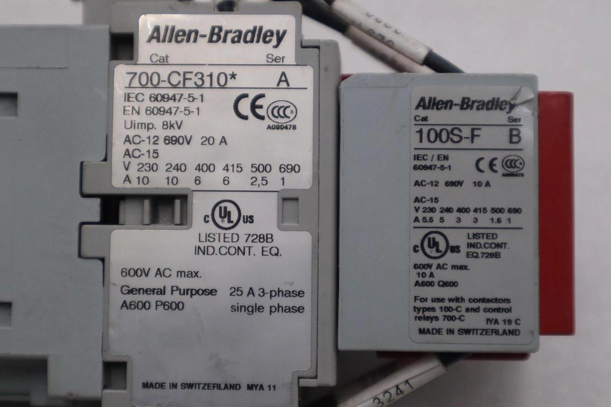 Used Allen-Bradley 700S-CF620DC/ 700-CF310* 100S-F Safety Control Relay #K-1228A 10611320337409