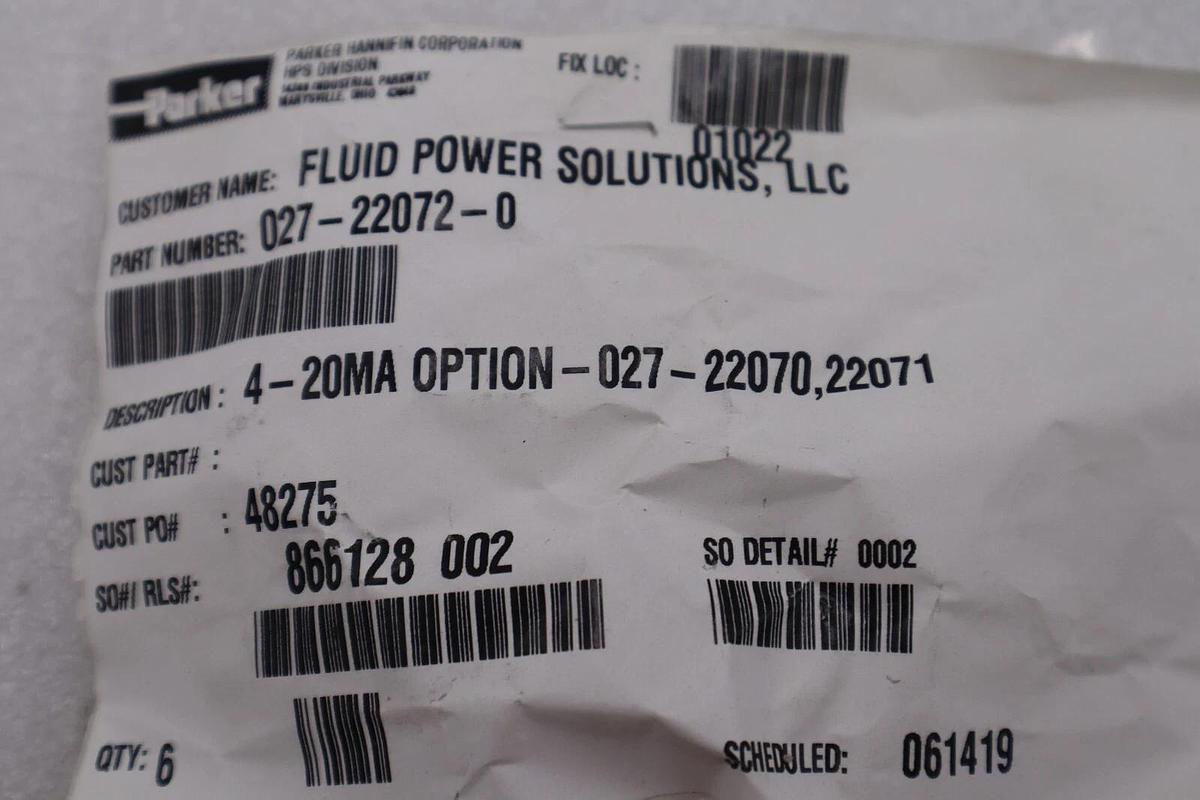 NEW OPEN BOX PARKER 027-22072-0 / 027220720 AMPLIFIER STOCK L-373-A