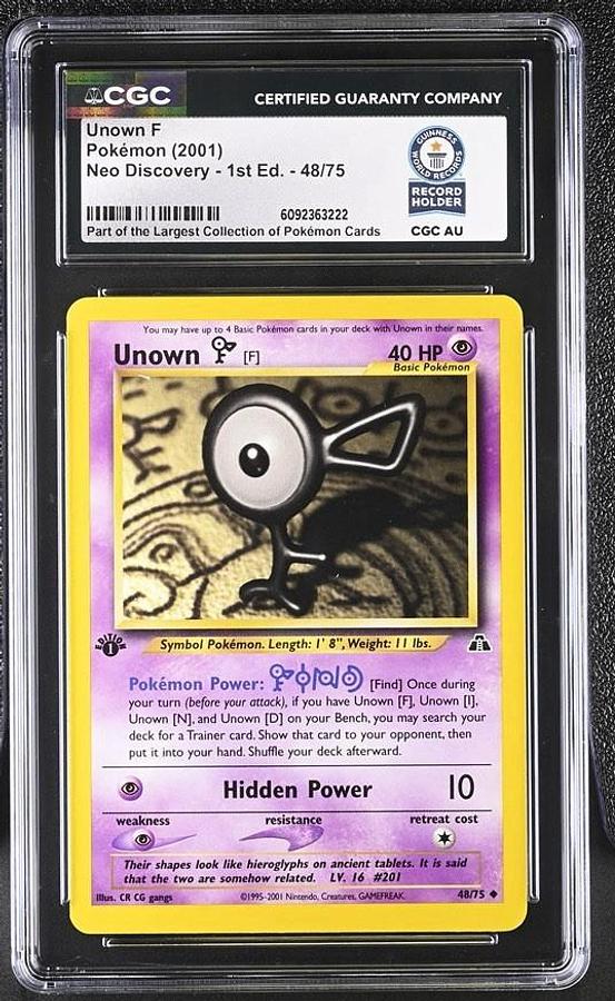 Used 2001 Pokemon Unown F 1st Edition 48/75 Neo Discovery CGC WORLD RECORD 1/1