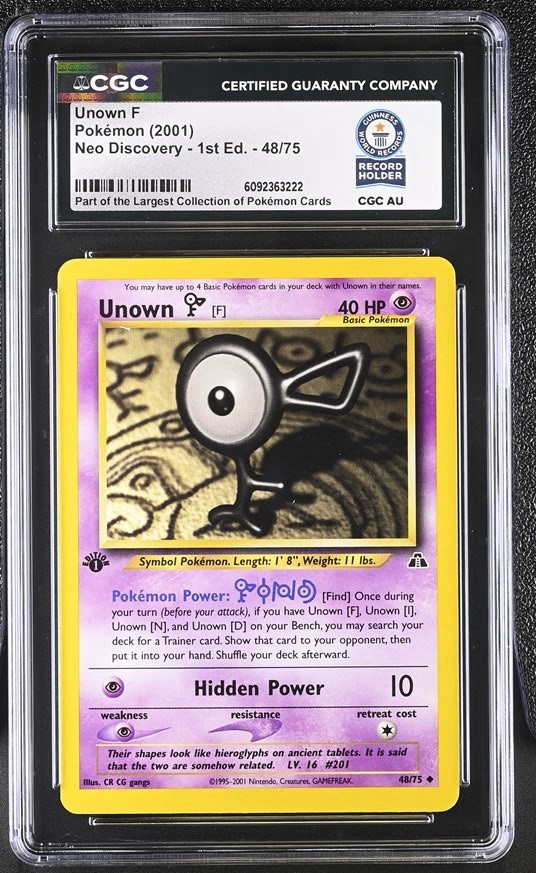 Used 2001 Pokemon Unown F 1st Edition 48/75 Neo Discovery CGC WORLD RECORD 1/1
