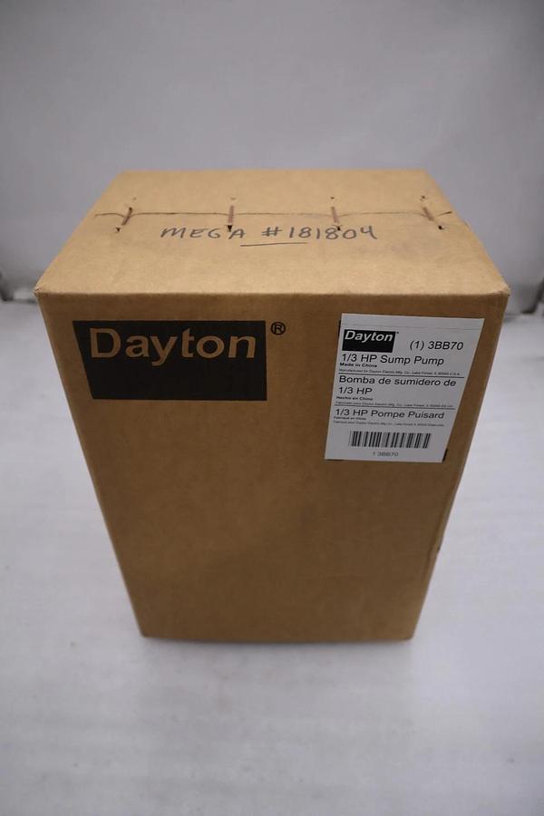 Used DAYTON 3BB70 HP 1/3 Sump Pump Vertical Float - STOCK GF232
