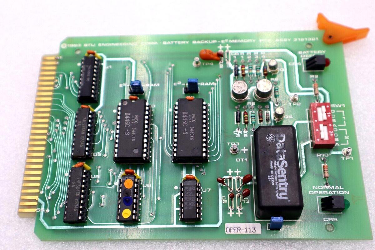 Used BRUCE 3161301 BATTERY BACKUP E2 MEMORY PCB ASSY STOCK #2816
