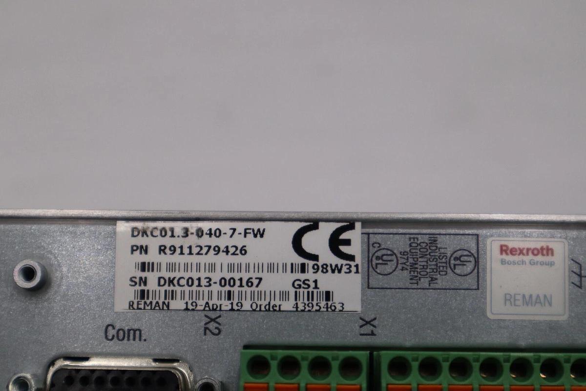 Used DKC01.3-040-7-FW REXROTH SERVO DRIVE DKC01.30407FW STOCK 5240-A