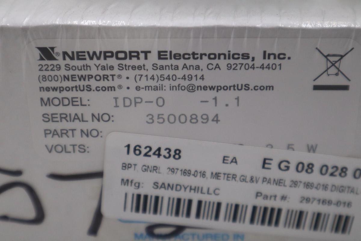Used NEWPORT ELECTRONICS IDP-O PANEL METER NEW OPEN BOX STOCK G299A
