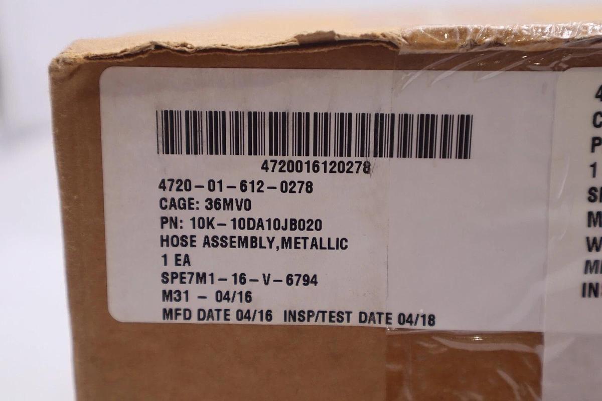 Used SPARTAN 4720-01-612-0278 HOSE ASSEMBLY #K-1844