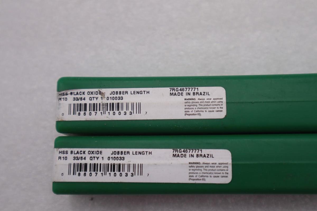 HSS Black Oxide Jobber Length Drill Bit 7RG4677771 New Open Box #K-2231