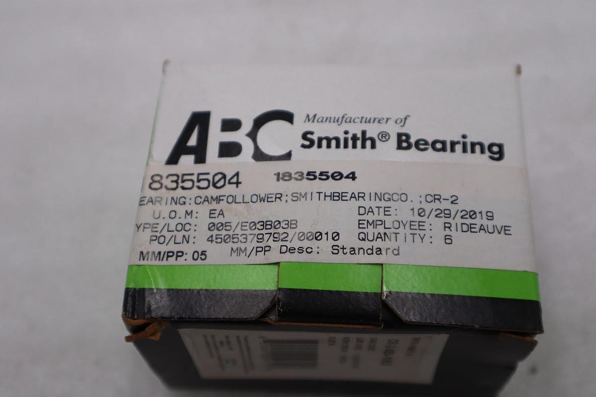 NEW IN BOX SMITH BEARING CR-2-XB-163 CAM FOLLOWER BEARING STOCK H568A