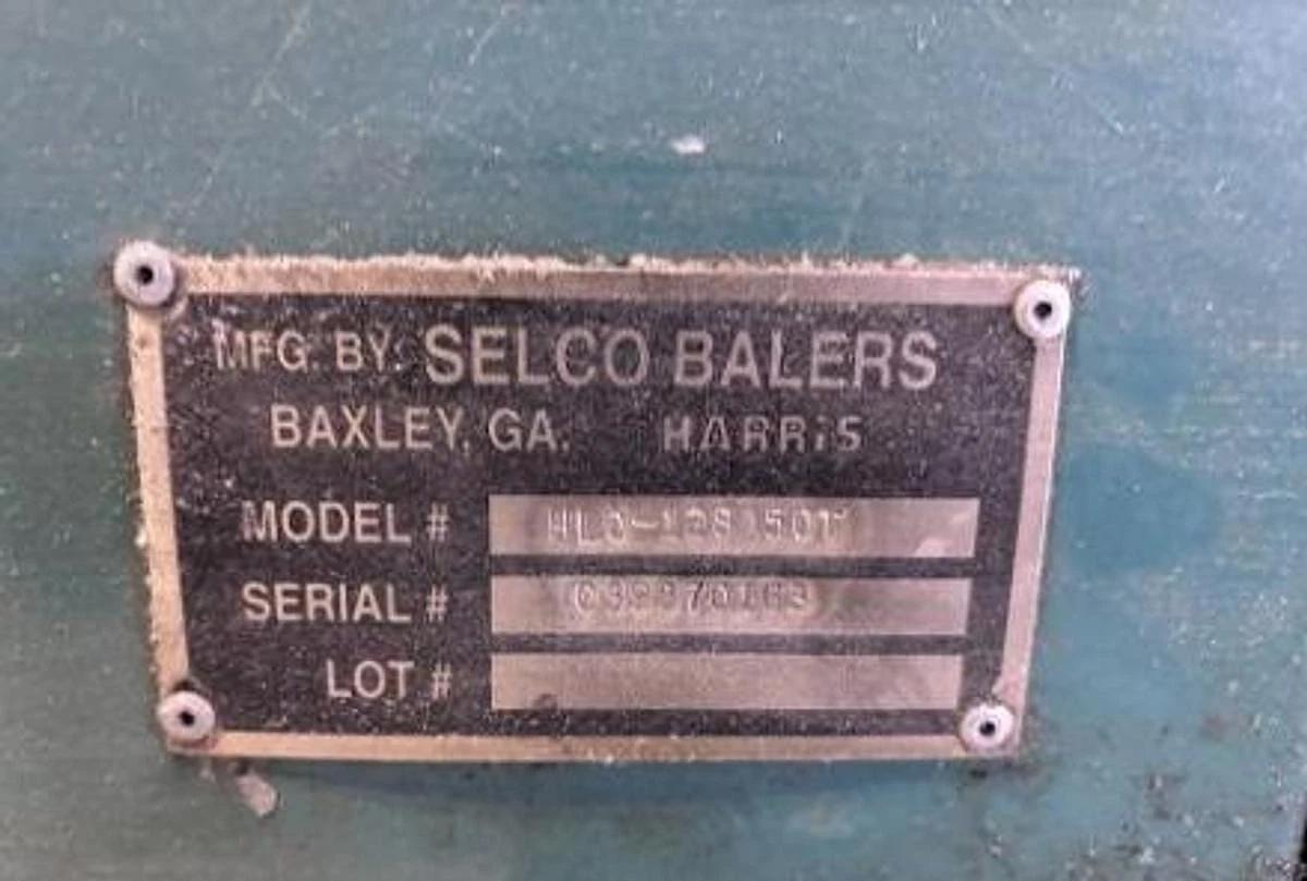 Used SELCO MODEL HLO-128A50T HORIZONTAL AUTOTIE BALER WITH CONVEYOR 50HP 8" CYLINDER