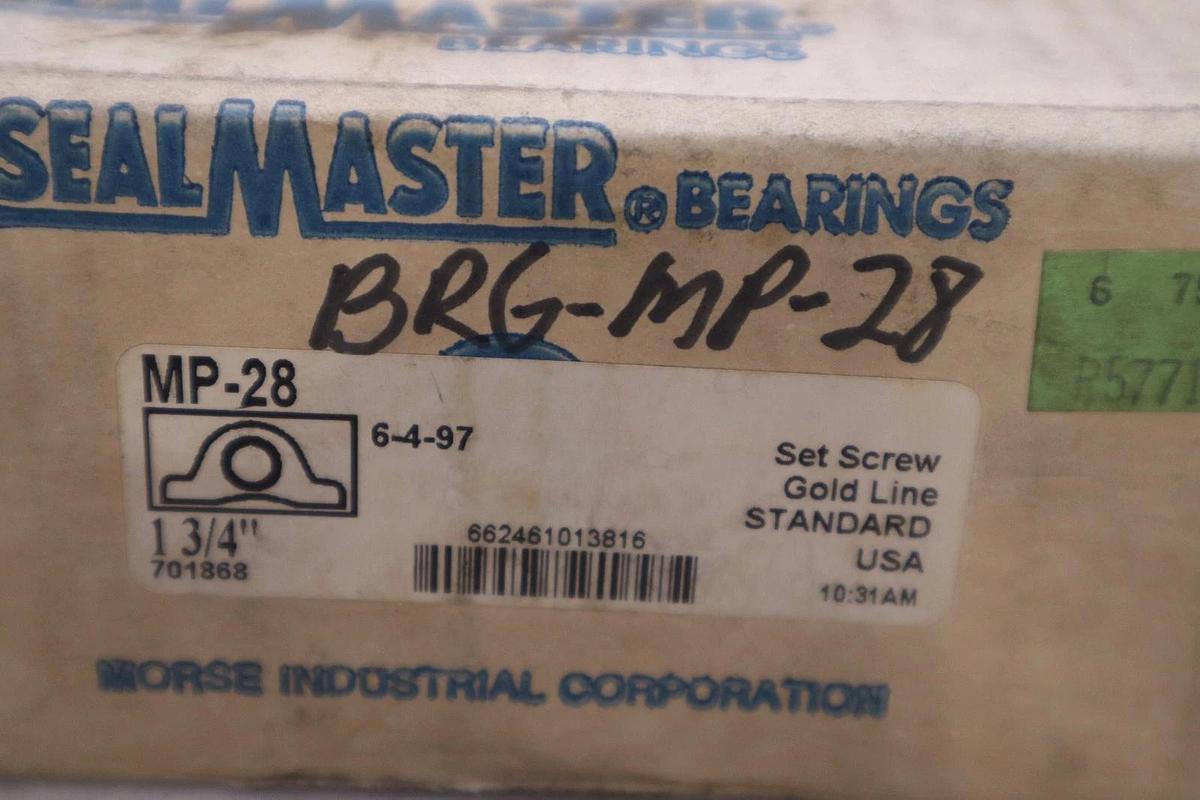 NEW OPEN BOX Sealmaster MP-28,Pillow Block Bearing 1 3/4" Bore STK GF399