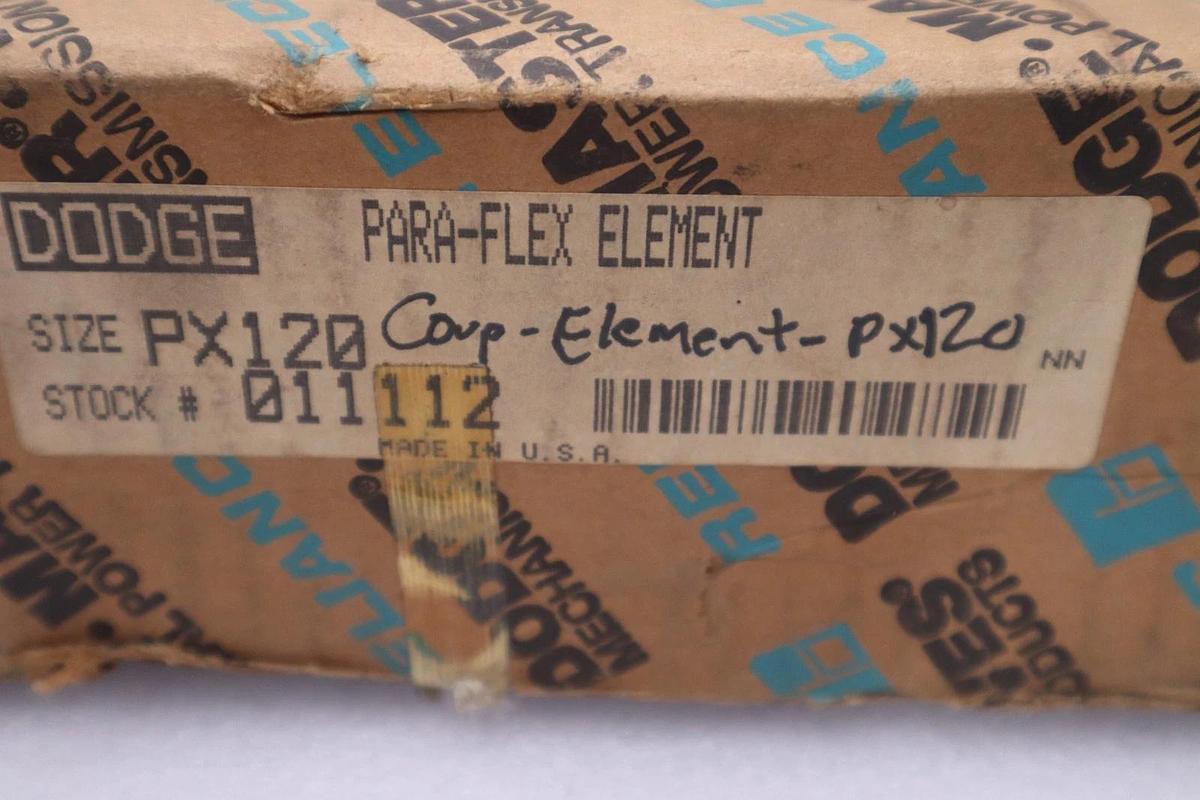 Used PX120 Baldor Dodge Para-Flex Element, 011112 NEW IN BOX STOCK GF-1268