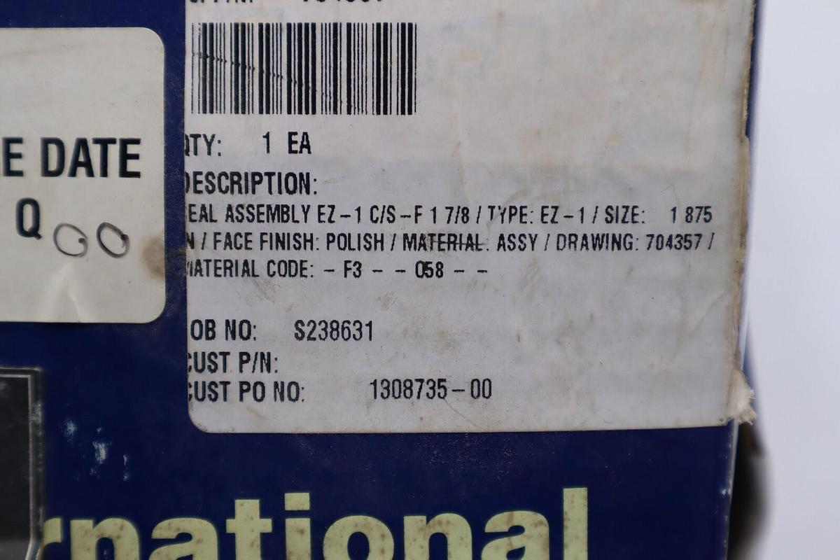 NEW JOHN CRANE EZ-1 C/S-F 1 7/8 Size: 1.875 STOCK 1984