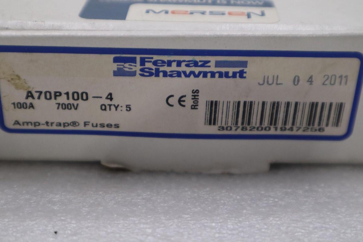BOX OF 5 - Ferraz Shawmut Amp Trap A70P100-4 Semiconductor Fuse - STK GF838
