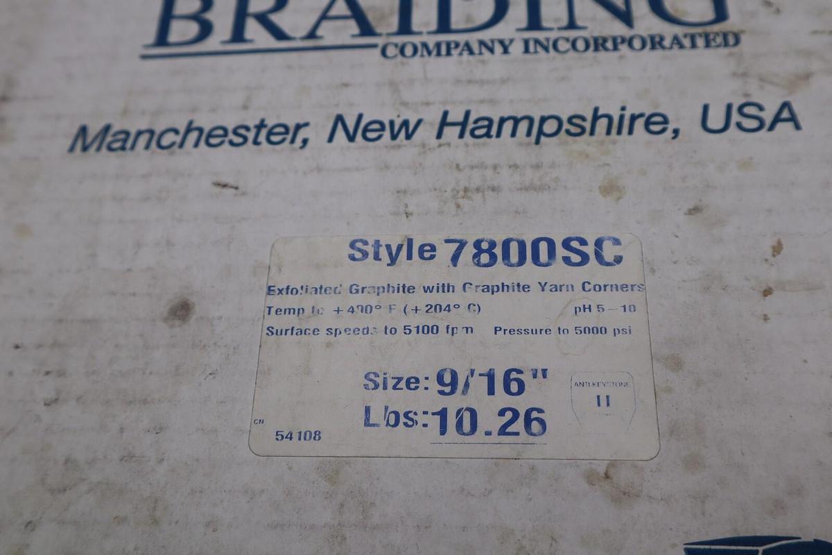 Used NEW ENGLAND BRAIDING 7800SC 9/16" 10.26 LBS STOCK #3233