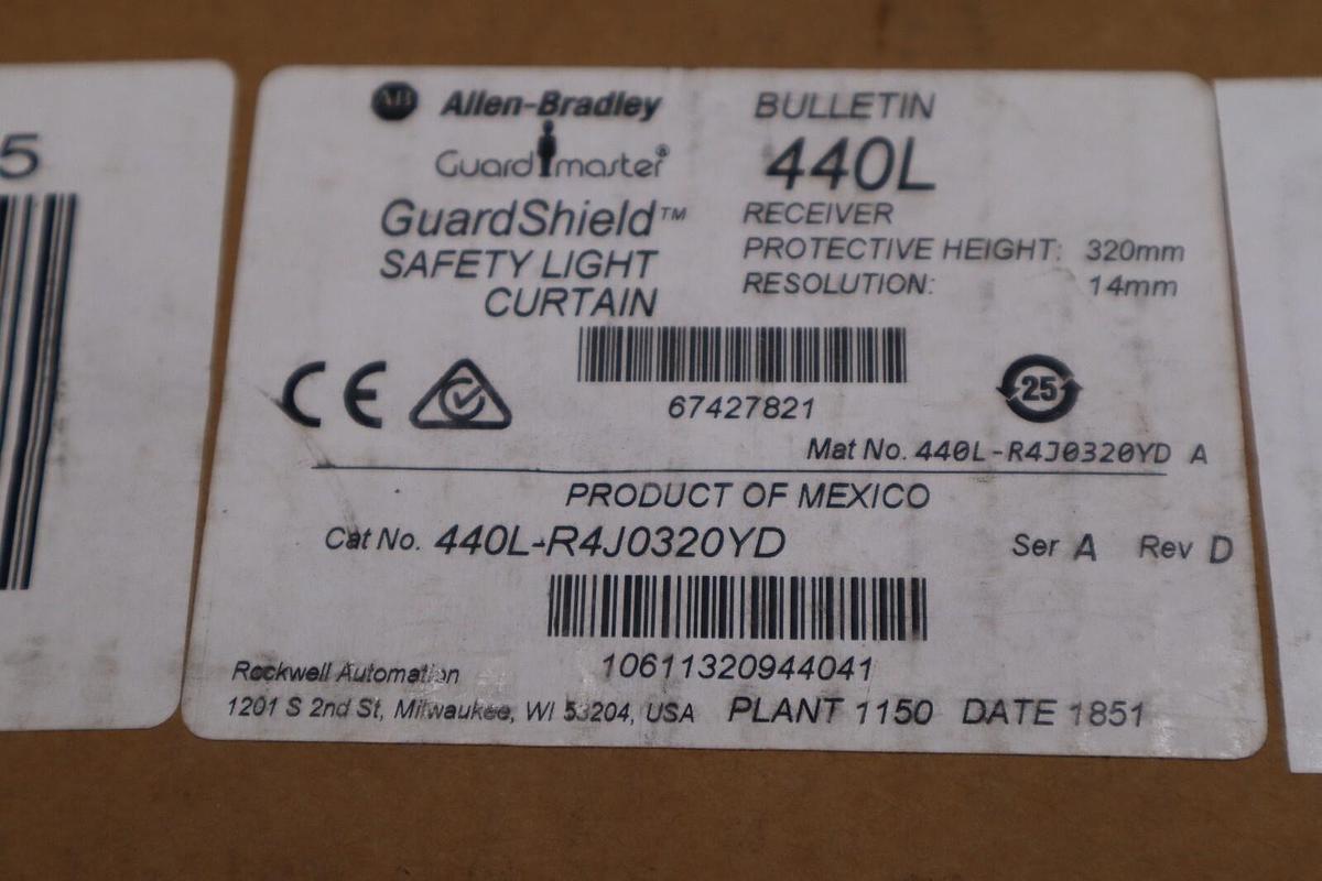 ALLEN BRADLEY 440L-R4J0320YD GUARDSHIELD LIGHT CURTAIN NEW IN BOX STOCK H307