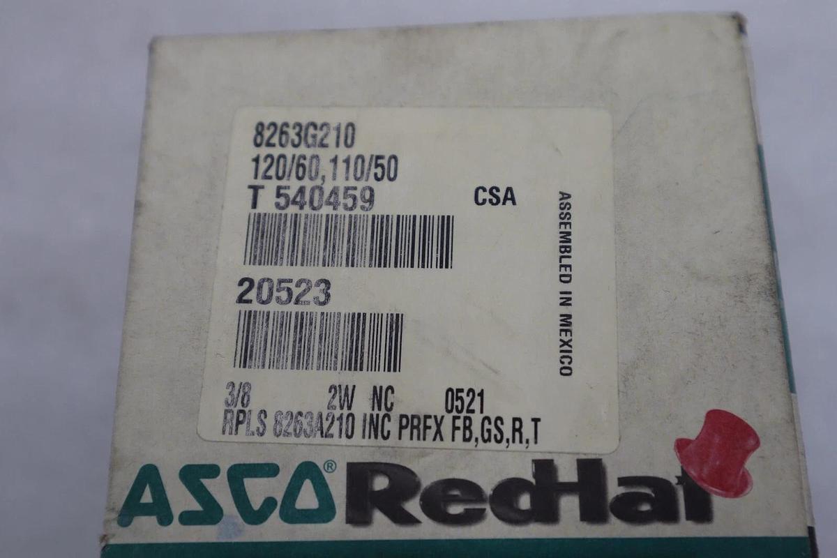 NEW ASCO 8263G210 SOLENOID VALVE 120/60 110/50 STOCK 2232-A
