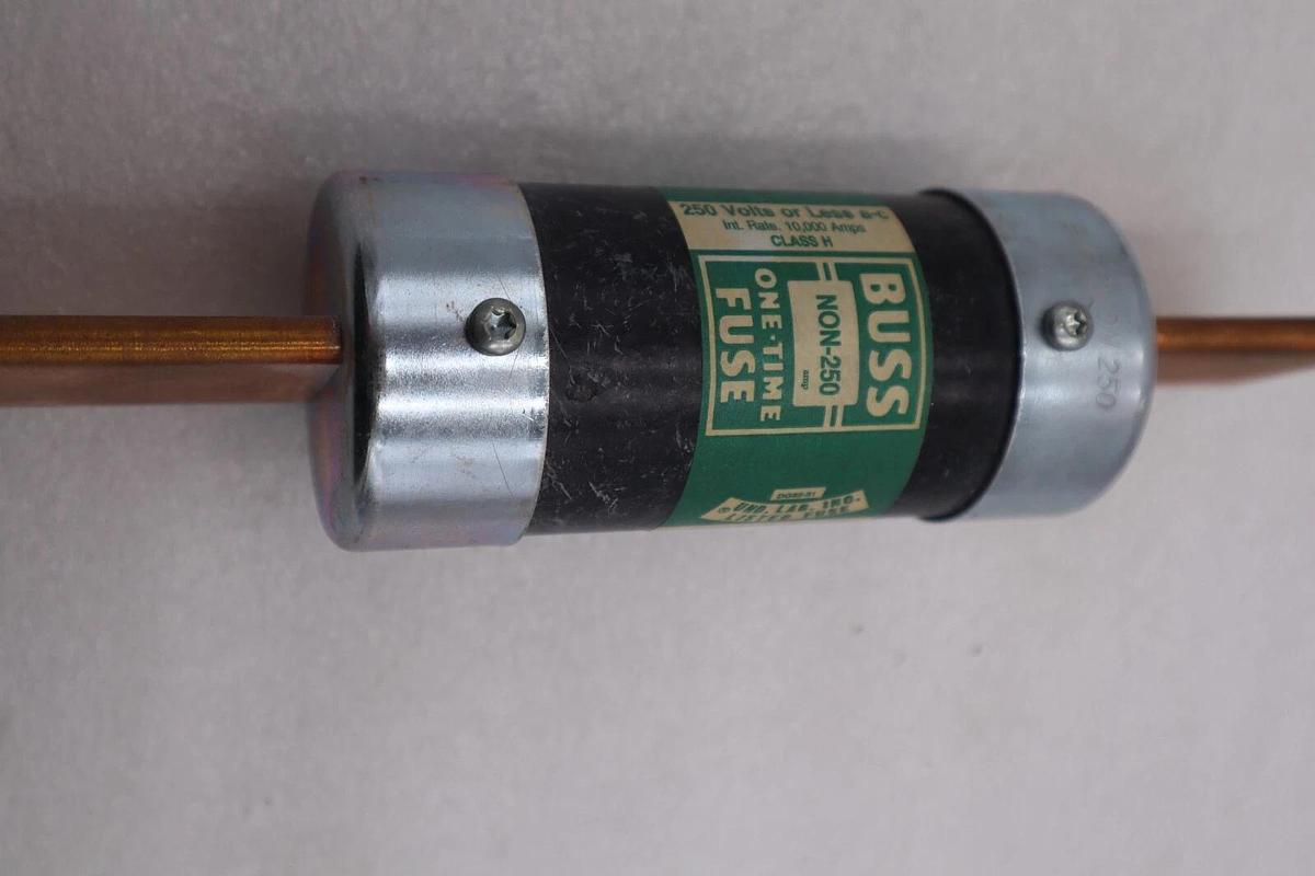 Used BUSSMANN BUSS NON250 ONE-TIME FUSE 250 VOLT NEW IN BOX STOCK 2090-A