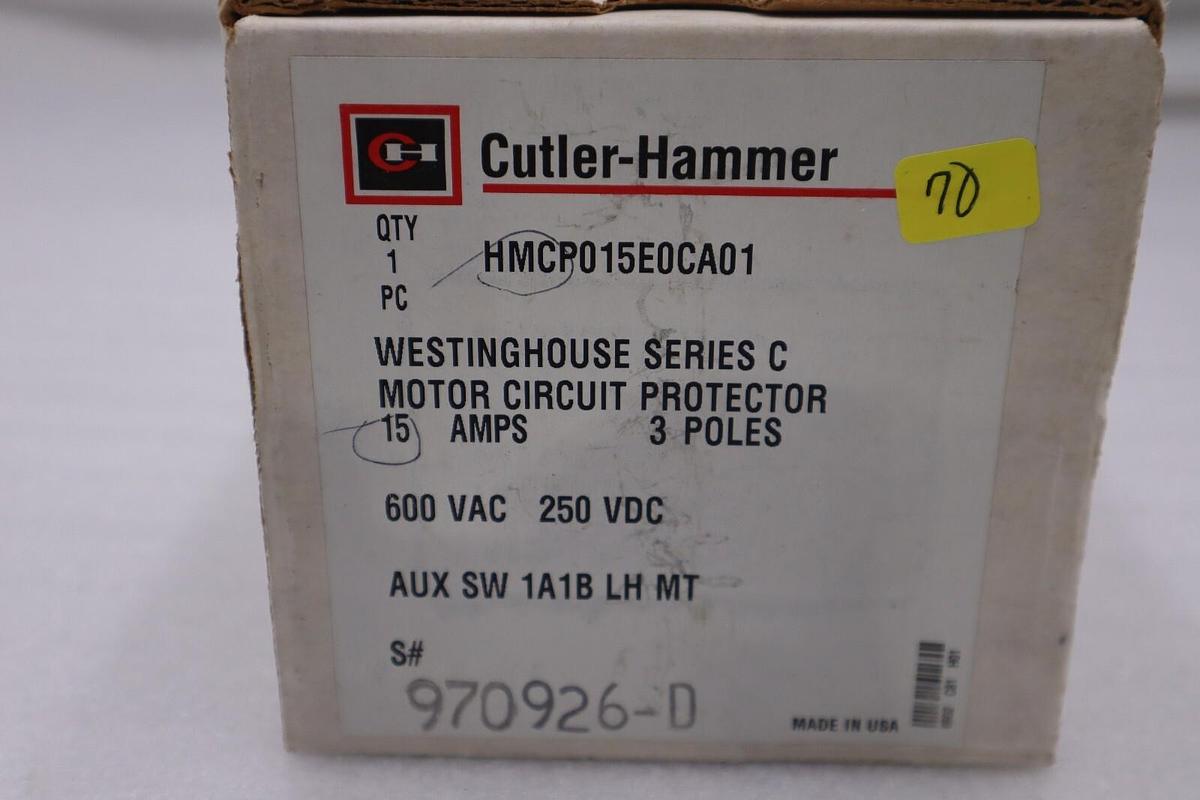 EATON CUTLER HAMMER HMCP015E0CA01 (BRAND NEW) BREAKER WESTINGHOUSE STOCK 1825B