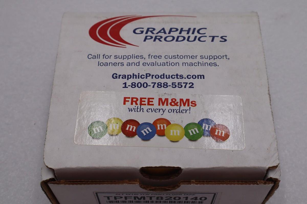 Used GRAPHIC PRODUCTS TPFMT820140 DURA LABEL PRINT FLOOR TAPE #2495
