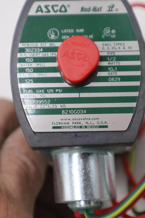 Asco 8210G034 Red-hat Ii Solenoid Valve NEW OPEN BOX STK GF847