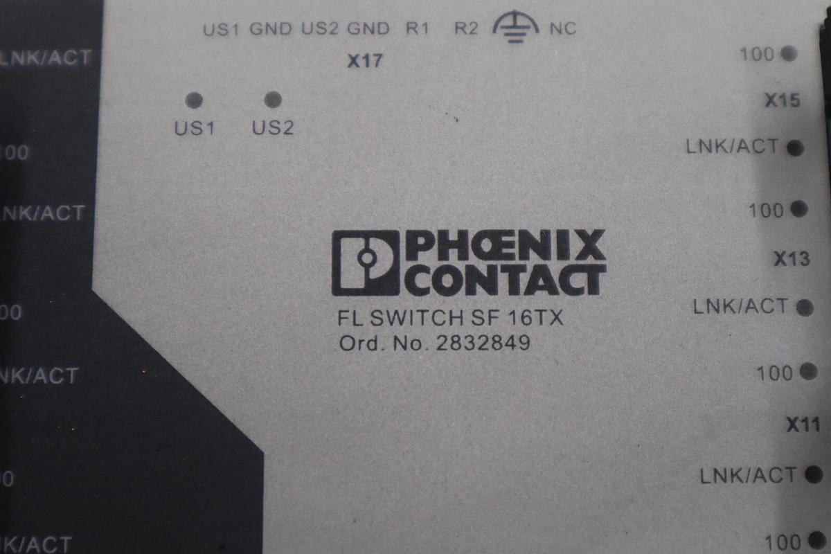 Used Phoenix Contact FL Switch SF 16TX, 16-Port Ethernet Switch 2832849 STOCK K-3489
