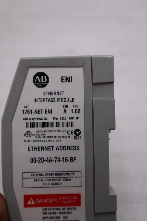 NEW OPEN BOX 1761-NET-ENI Allen-Bradley Communication Adaptor 1761NETENI H639A