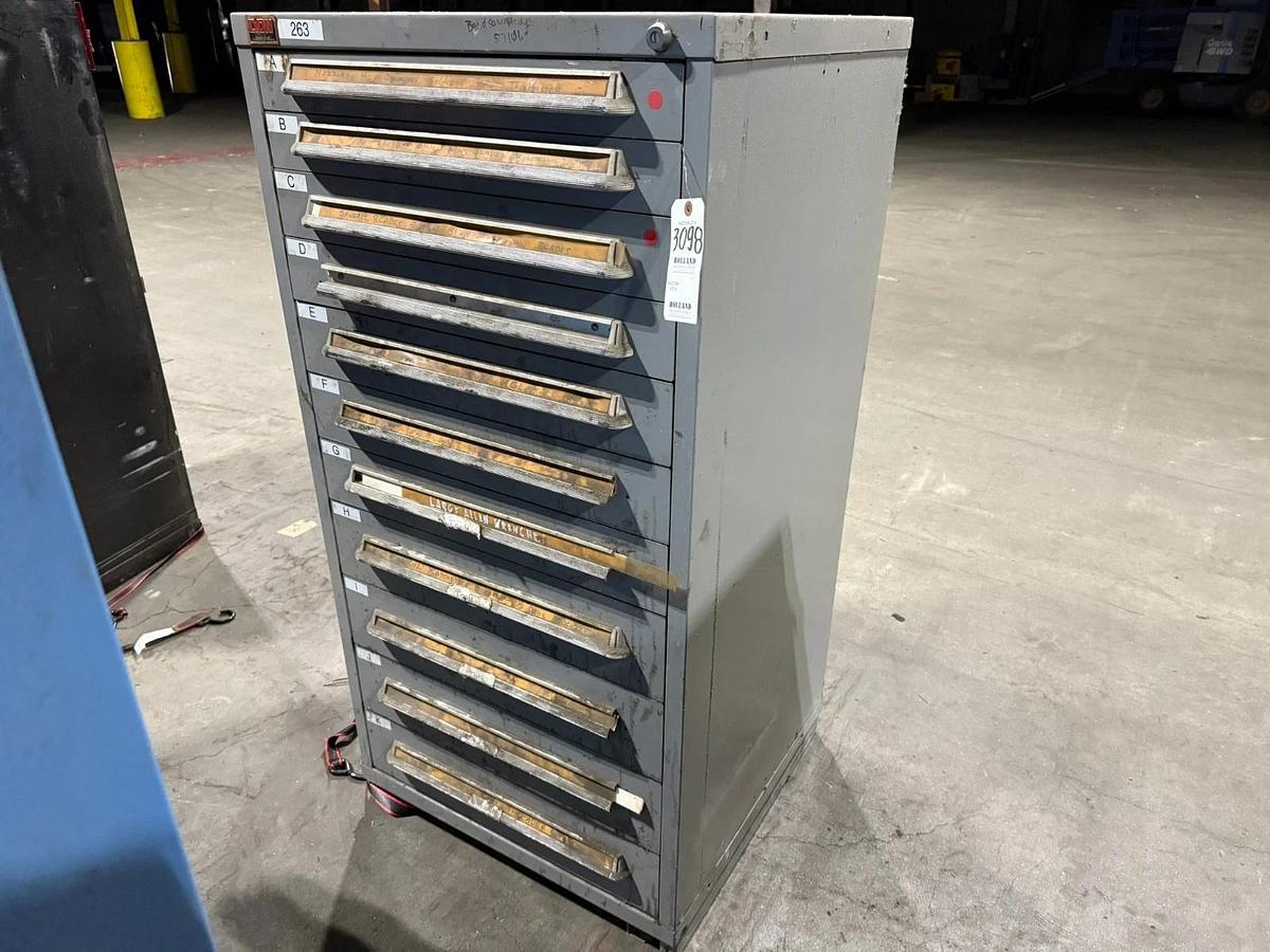 Used LYON 11 DRAWER CABINET MSS II SAFETYLINK 30"X28"X60" (NO CONTENTS)