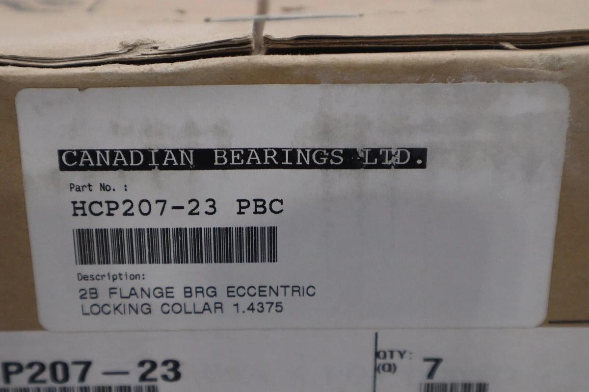 Used PEER PILLOW BLOCK HCP207-23 (BOX OF 7 UNITS) NEW STOCK 808-D