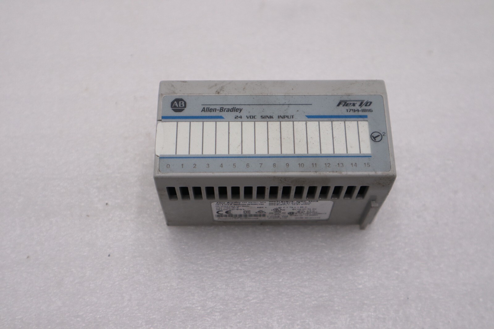 Used LOT OF 2 - Allen-Bradley 1794-IB16 Ser. A Flex I/O Input Module STOCK H135A