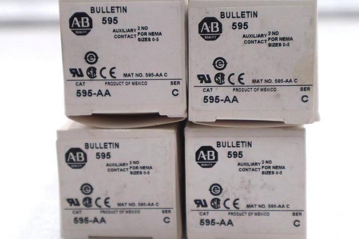 Allen-Bradley 595-AA Auxiliary Contact For Nema Sizes 0-5 New Open Box #K-2184