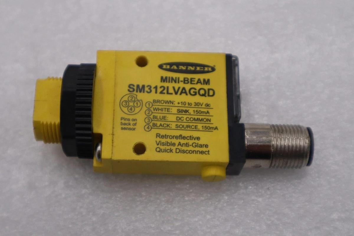 Banner SM312LVAGQD Mini-beam Photoelectric Sensor 10-30v-dc STOCK H1662A