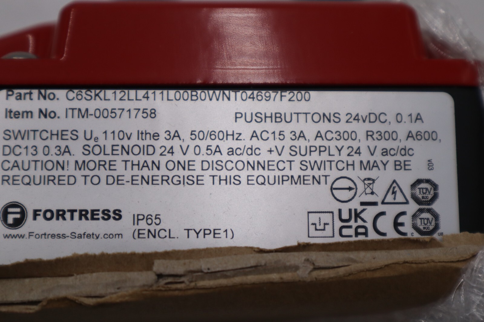 FORTRESS INTERLOCKS ITM-00571758 PART NO C6SKL12LL411L00B0WNT04697F200 #2555C