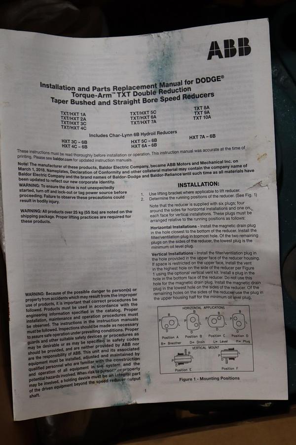 New Dodge 243514 TXT325CS CSV STRAIGHT BORE REDR STOCK S676