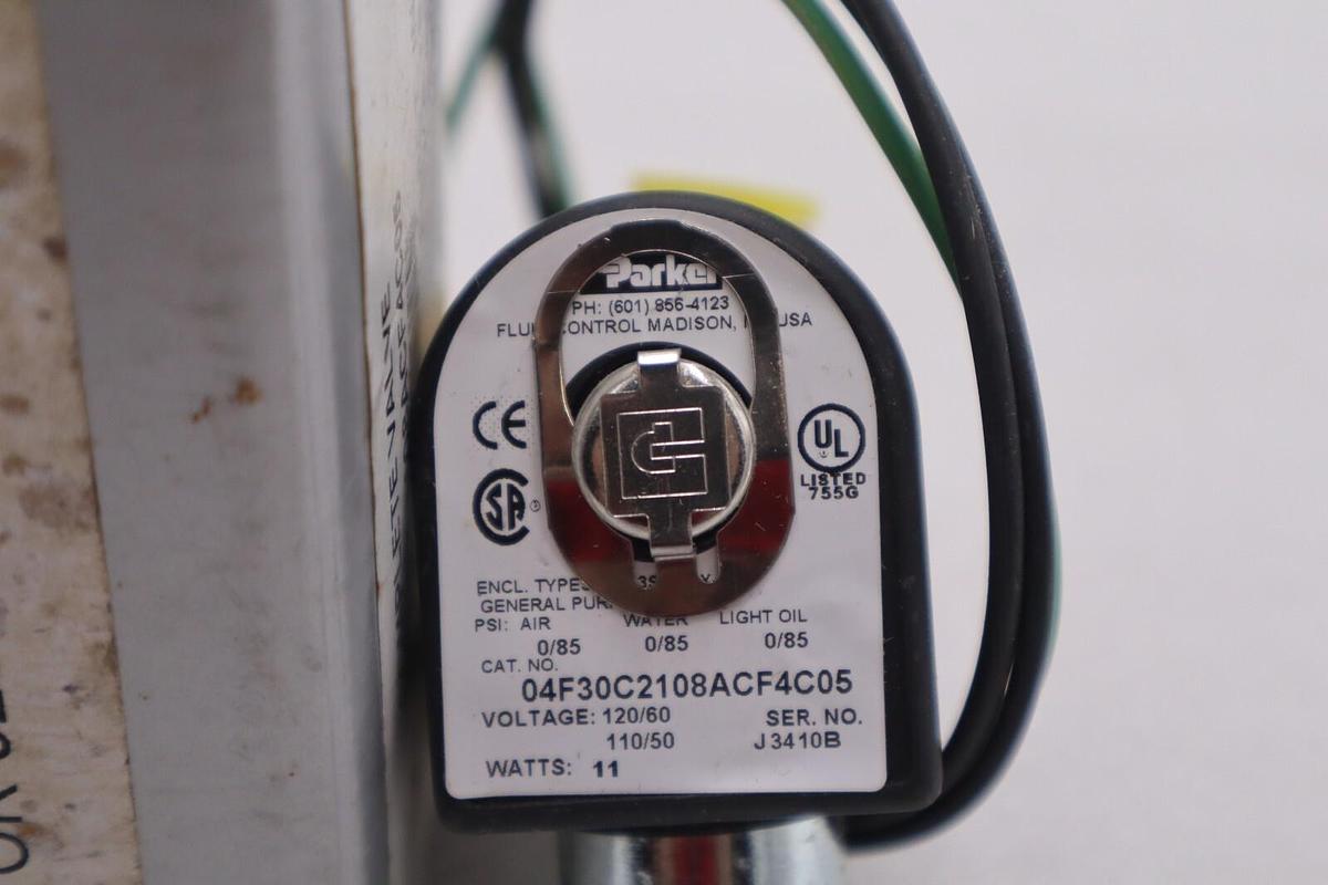 Used PARKER 04F30C2108ACF4C05 NPT 1/4 SOLENOID VALVE STOCK #K-2296