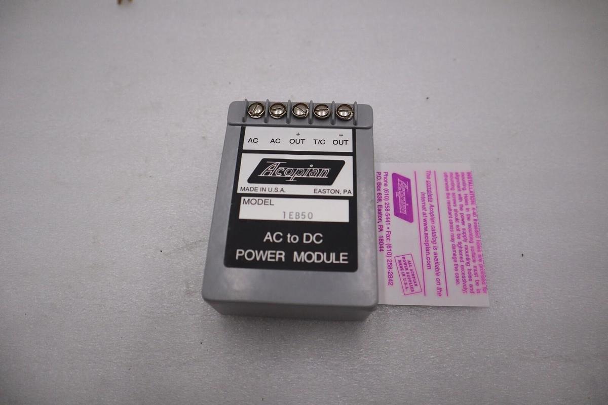 Used NEW ACOPIAN 1EB50 AC TO DC POWER MODULE STOCK G858A