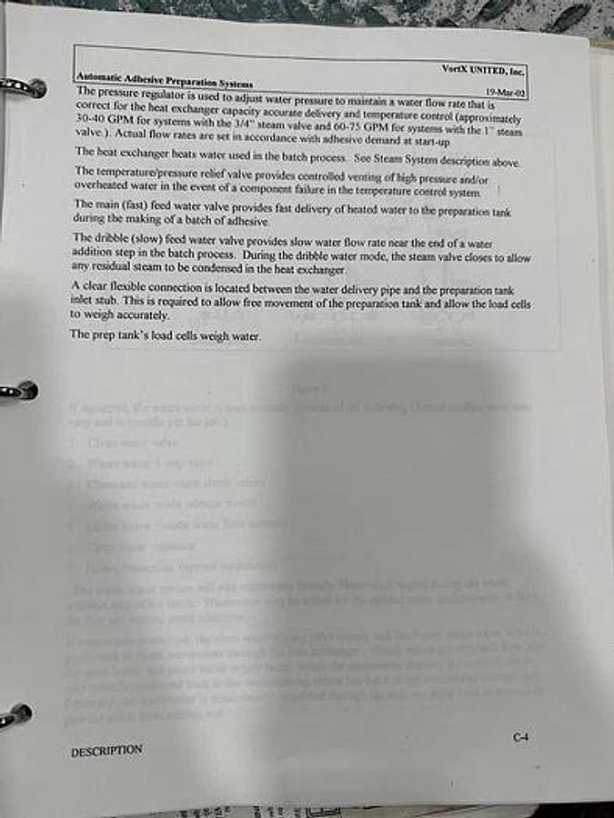 Used VORTEX UNITED STARCH MIXING SYSTEM TORNADO F5, MODEL 0202501 FX3