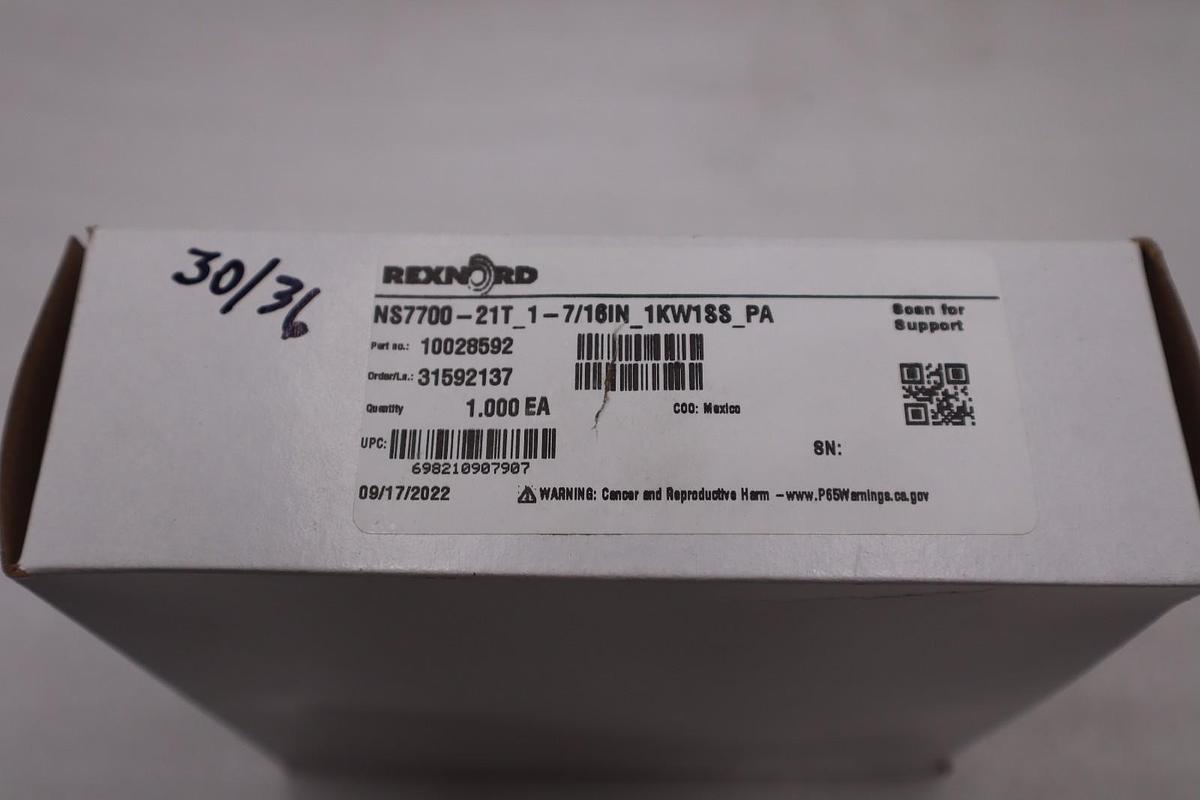 NEW Rexnord NS7700-21T_1-7/16IN_1KW1SS_PA Split Sprocket 10028592 STOCK H1561