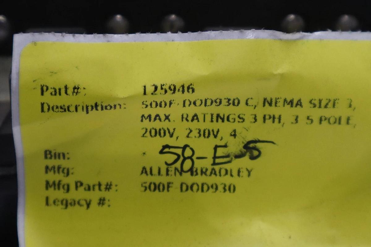 Used AB Allen Bradley 509-D0D Starter Size 3 STOCK CC206