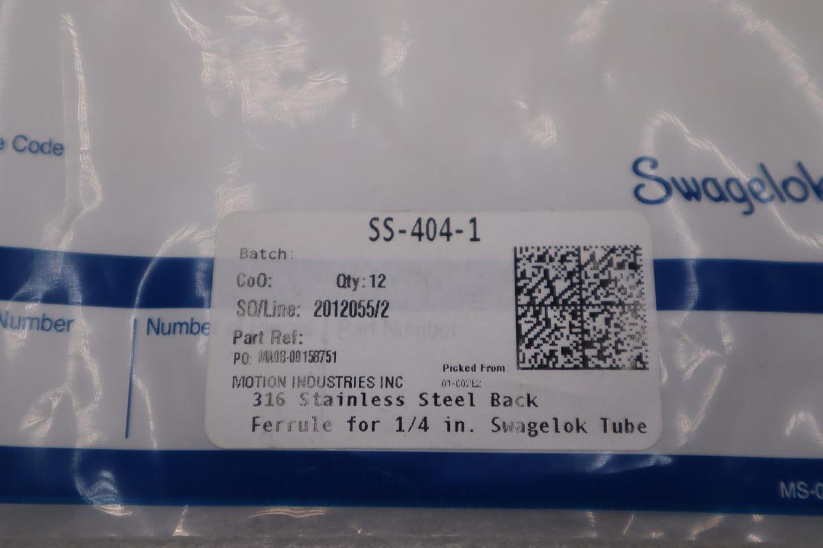 BOX OF 12 - SWAGELOK SS-PB4-TA4 / SSPB4TA4 - NEW IN BOX - STOCK GF590A