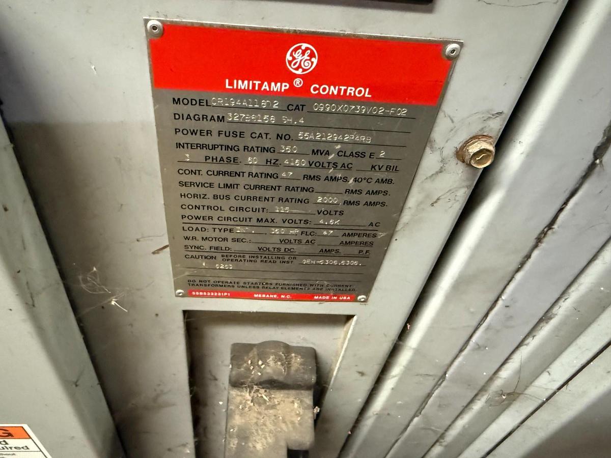 Used GE Limitamp Motor Control 4160 Volt Model CR194A148F2 Complete Switchgear System