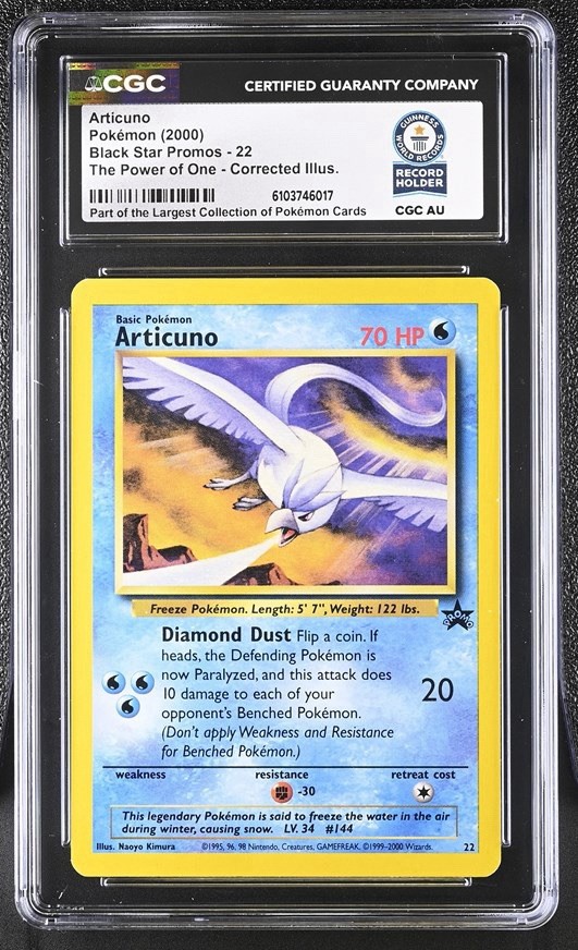 Used 2000 POKEMON PROMO BLACK STAR KIMURA CORRECTED #22 ARTICUNO CGC WORLD RECORD 1/1
